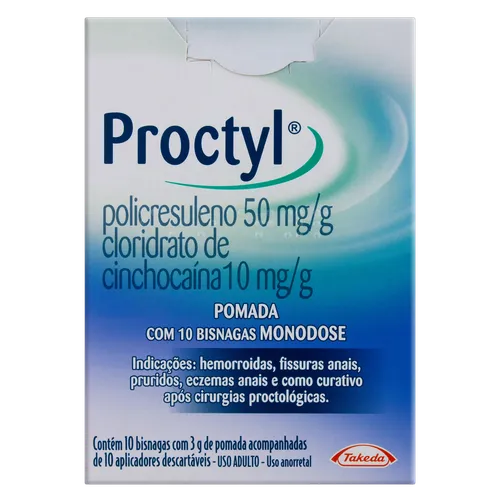PROCTYL POMADA C/10 BISNAG 3G